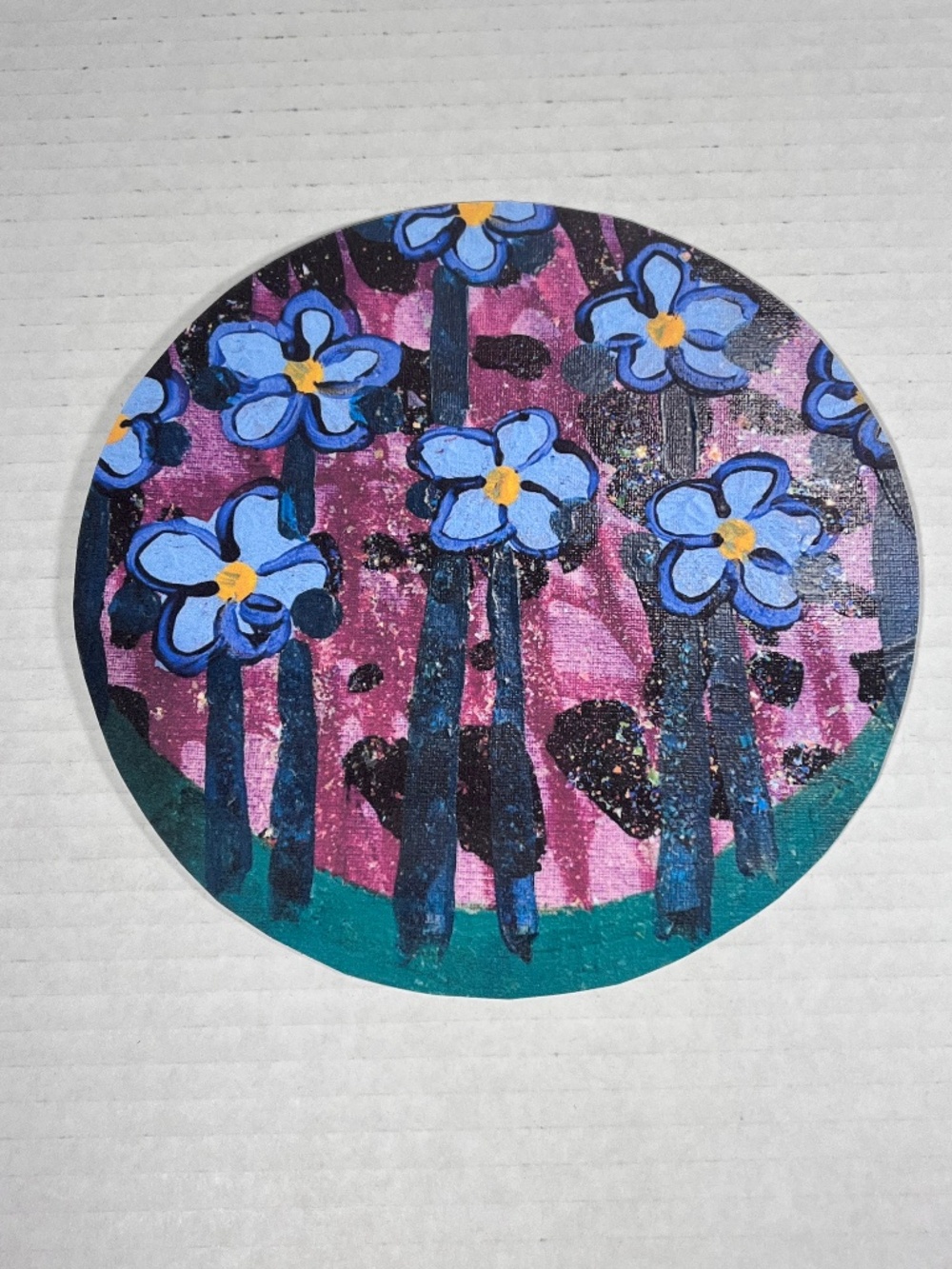 Acrylic Flowers Painting Art Print Laminated Card Stock See Pictures for Size